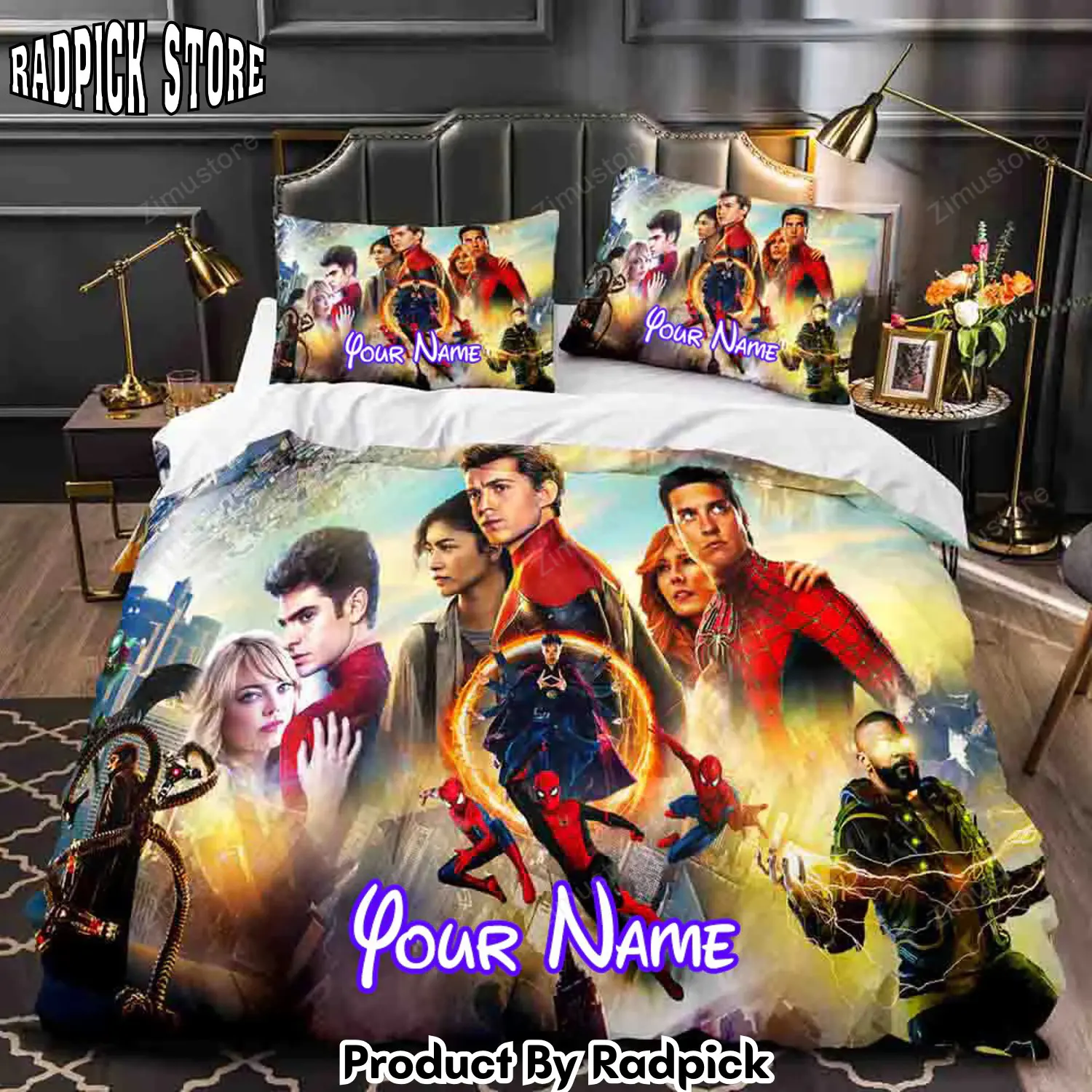 Radpick spiderman no way home personalized name bedding set duvet covers bed sets4356 rp3272080